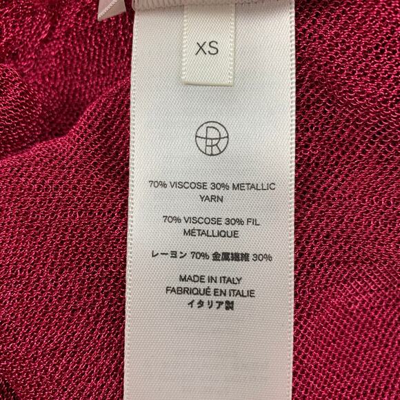 THE ROW Size XS Red Viscose Blend Metallic Giro Vented Top - Picture 4 of 5